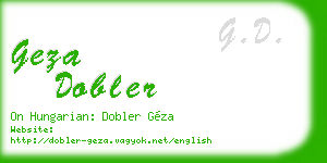 geza dobler business card